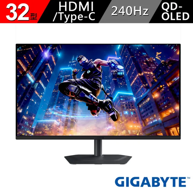 【GIGABYTE 技嘉】MO32U2 32型 4K 平面電競螢幕(240Hz/0.03ms/QD-OLED/HDR True Black 400/KVM)