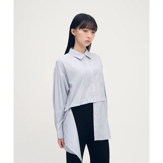 【plain-me】SAAKO 女生襯衫 條紋襯衫 長袖襯衫 女襯衫 2WAY襯衫_SAA3328-252