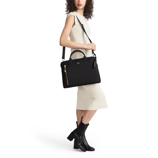 【TUMI】Voyageur Benin 15 吋都會商務筆電包 - 黑金(TUMI 官方旗艦店)