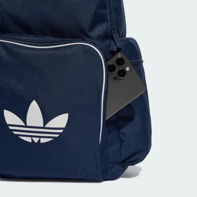 【adidas 愛迪達】小後背包 運動包 書包 旅行小包 三葉草 ADICOLOR BP 藍 JX0239