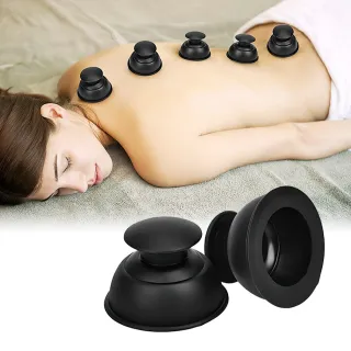 【上手家居】4入組 軟式矽膠拔罐器-大號(真空拔罐器/刮痧/軟拔罐/滑罐/拔罐杯)