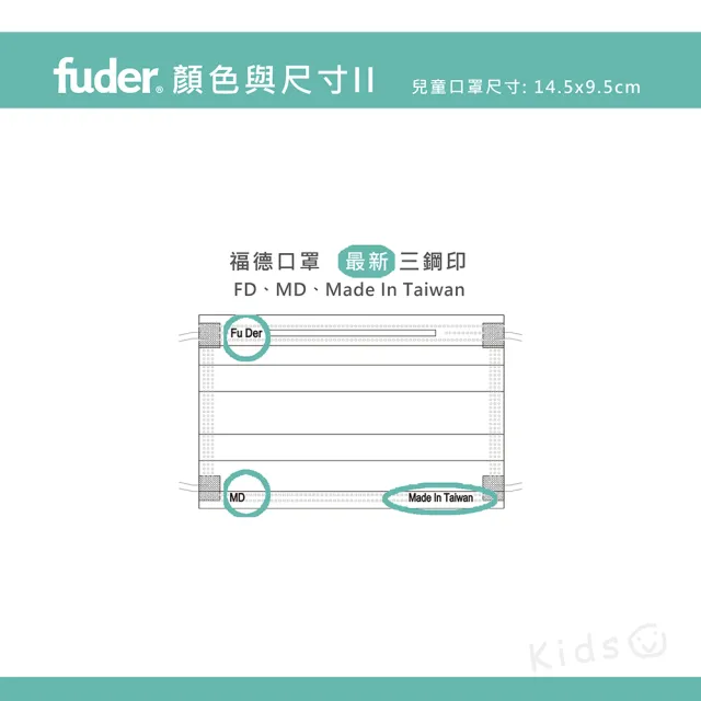 【FuDer 福德好罩】兒童平面醫療口罩3盒組30入/盒(國小學生 大童 小包分裝 台灣製造)