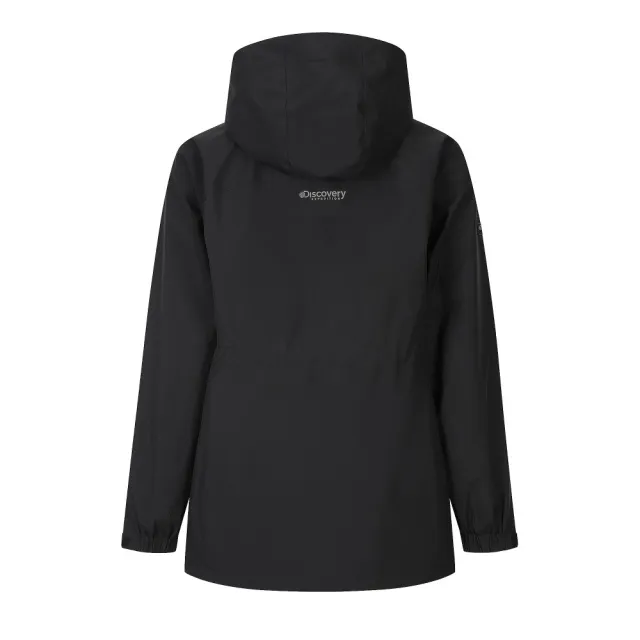 【Discovery Expedition】Bertex 3L女版中長版連帽外套 機能外套 防風 防潑水(DWWJ4B054-BKS)