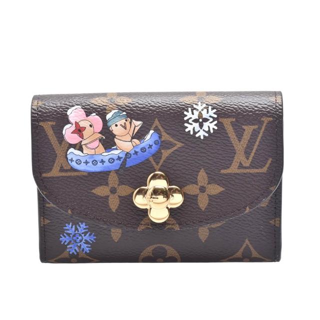 LV LOUIS VUITTON 路易威登 M15323 聖誕限定 Vivienne Wintery Travel 系列經典 Rosalie Monogram 帆布零錢包，綴有Vivienne玩偶與各式可愛圖案，展現節日氛圍與品牌經典設計。結帳享89折再享0利率，時尚又實用的收納配件，完美搭配日常造型。