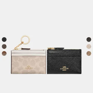【COACH】蔻馳官方直營 經典Logo簡約型迷你拉鍊證件包 卡夾 證件包 卡包-多色任選(CW870)