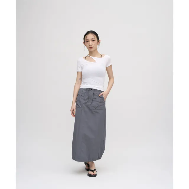 【plain-me】SAAKO 女上衣 短袖 女裝 女生內搭 女生短袖 繞頸親膚彈力_SAA0025-242