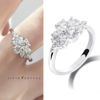 【Vividventure 亞帝芬奇】鉑金 GIＡ 60分 DVS2 3VG 八心八箭 無螢光 天然鑽石 真鑽 戒指 幸福璇舞