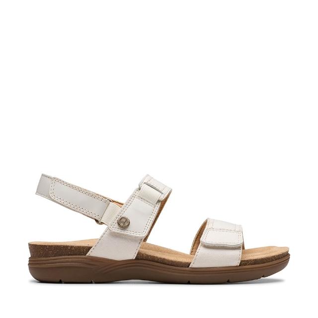 【Clarks】女鞋 April Clover柔軟皮面魔鬼氈設計休閒涼鞋(CLF81548S)