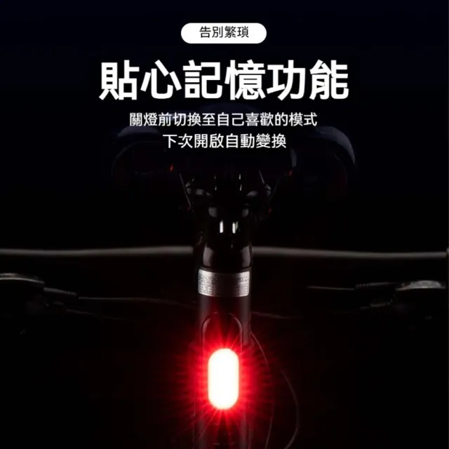 【ROCKBROS洛克兄弟】高亮雙色警示尾燈(自行車尾燈 Type-C 防水警示燈 夜騎燈 登山跑步燈 紅藍閃爍安全燈)