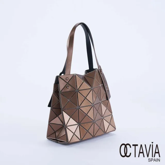 【OCTAVIA 8】雙11 金屬碎片 幾何三角立體長型手提A4包 - 五色可選(三宅包 手拿包)