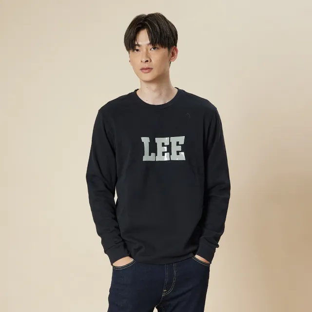 【Lee】男裝 長袖T恤 / 亮油大LOGO 共3色 標準版型(LB509004125 / LB509004348 / LB509004K11)
