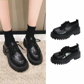 【SOFE MORE】皮鞋 樂福鞋 厚底小皮鞋女 厚底牛津鞋 軟皮圓頭鞋(厚底皮鞋)