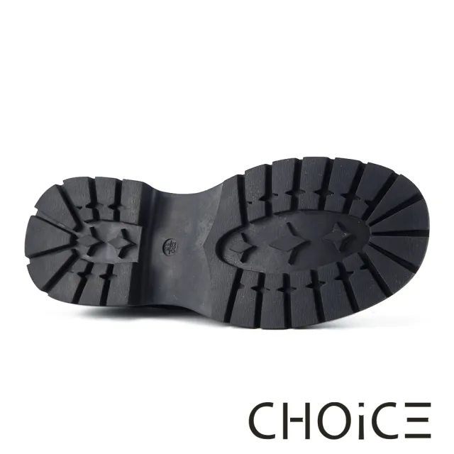【CHOiCE】經典牛皮扭結厚底樂福鞋(亮黑)