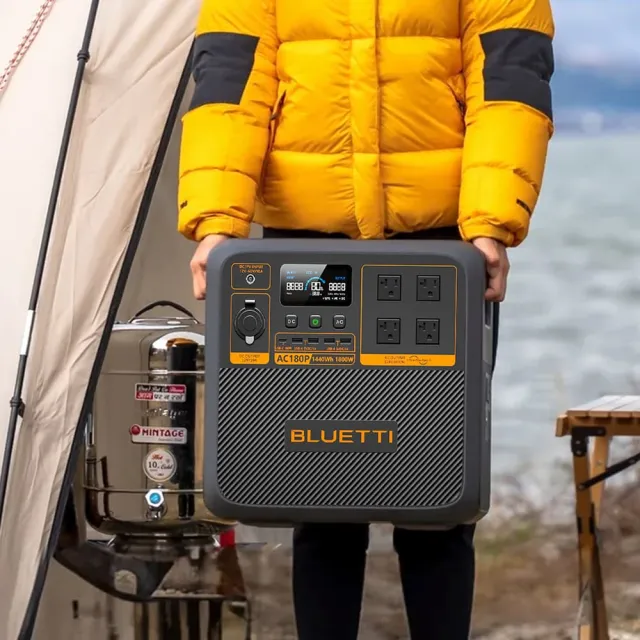 【BLUETTI】1800W 電吉拉儲能電源+收納包(1.44度電超巨容量／戶外行動電源／行動電站／移動電源／露營電源)