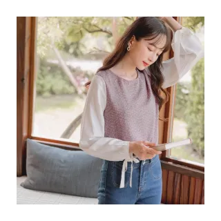 【OB 嚴選】不易皺愛心印花袖口綁帶上衣 《AB16263》