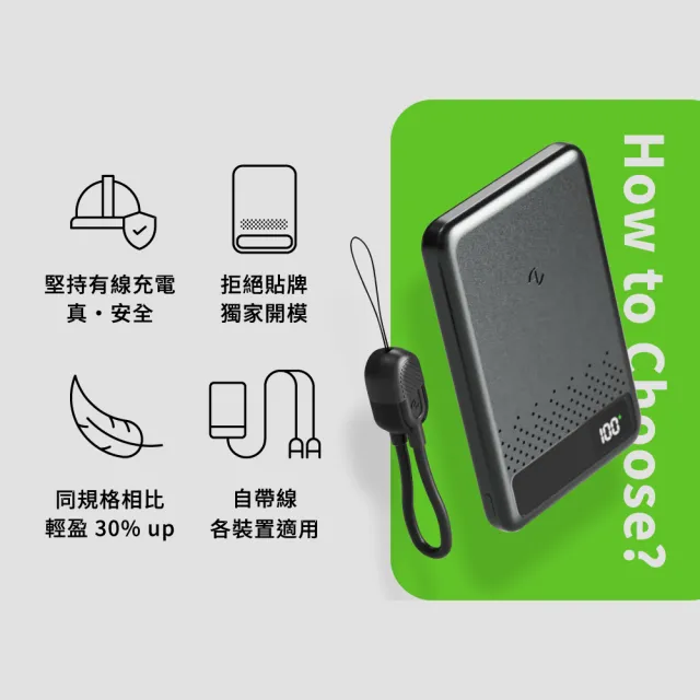 ALLite 防爆充半固態電芯磁吸鐵行動電源5000mAh1入/霧面黑盒(原廠保固鋁合金防摔碎刮外殼附充電線
