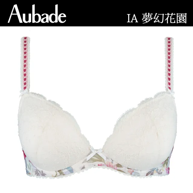 【Aubade】夢幻花園薄襯蕾絲內衣 性感內衣 法國進口 女內衣(IA-黑)