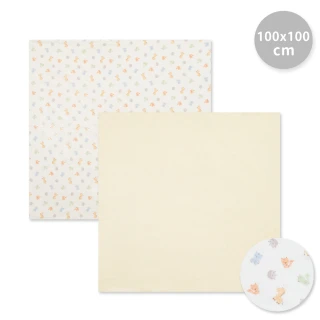 【奇哥】森林同樂會竹纖雙層紗布大浴巾 100x100cm(純棉紗布 手帕 拍嗝巾 澡巾 寶寶蓋被)