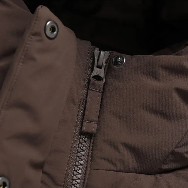 【National Geographic 國家地理】女裝 CAYMAN 長版連帽羽絨外套 - 咖啡色(鵝絨款)