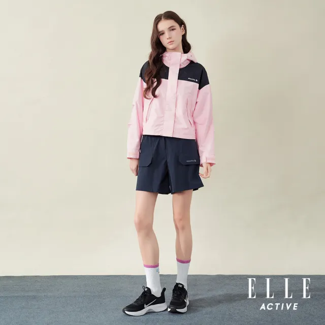 【ELLE ACTIVE】女款 防風防潑水輕量連帽外套-粉色(EA25A2W6101-72)
