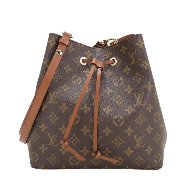 這款 LV LOUIS VUITTON 路易威登 M44887 Neonoe 系列水桶包以經典 Monogram 帆布印花為主體，搭配牛皮鑲飾與束口設計，展現品牌獨特風格。全新商品，咖啡色系，適合男女使用。外層為帆布與牛皮組合，內層為染色牛皮與微纖維襯裡，提供舒適的使用體驗。背帶長度可調，方便斜背與肩背搭配。無外袋與底珠設計，內部有1個內袋與2個夾層，適合日常攜帶與裝載需求。商品為真品/義大利平行輸入，請於下單前確認商品配件與狀況。
