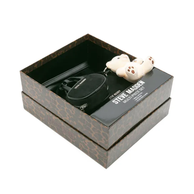 【steve madden】麂皮法棍小包三件禮盒組(黑色)
