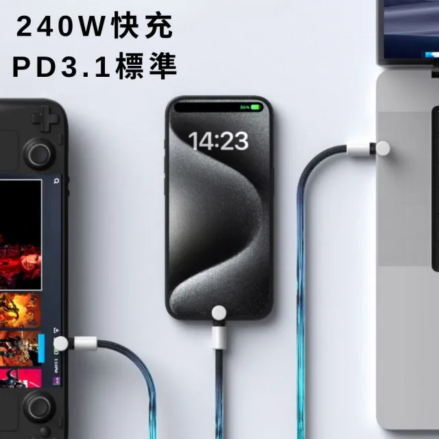 Type-C 240W PD3.1智慧芯片快充線 0.5M(240W PD3.1 快充線)