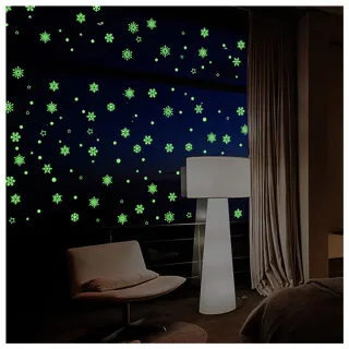 【JB 時尚壁貼】夜光雪花貼 二入