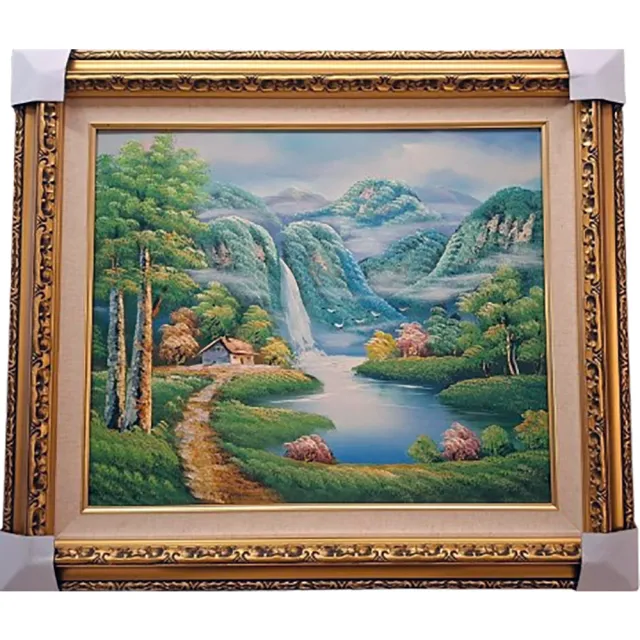 【開運陶源】開運化煞*山水畫*山水圖 手繪原作油畫 單一件(81x71cm)