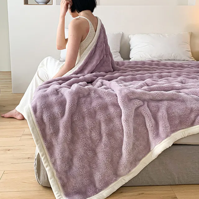 【ALAI 寢飾工場】托斯卡泡泡兔絨毛毯 150 x 200cm(1入 多色任選 保暖被/冬被/毛毯/毯子)