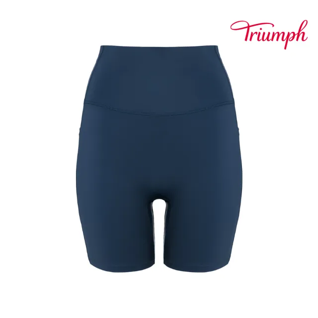 【Triumph 黛安芬】Athleisure 城市律動系列 高腰瑜珈短褲(月夜藍)