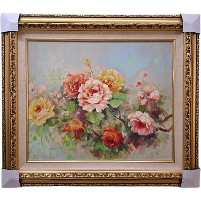 【開運陶源】花開富貴 牡丹畫 牡丹圖 手繪原作油畫 單一件(81x71cm)