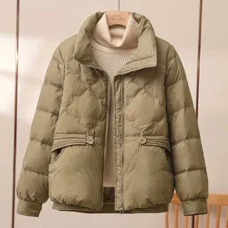 【LANNI 藍尼】★輕薄短版保暖外套(女外套/短版外套/休閒/通勤/日系)