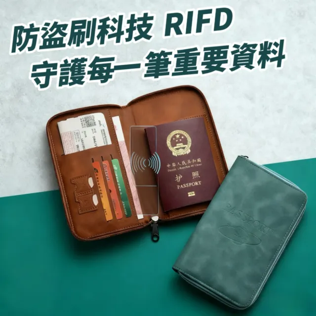 【Traveler】2入組 旅人防盜刷護照夾/護照錢包 護照夾 手機包(護照套 護照夾 拉鍊錢包 防潑水 放