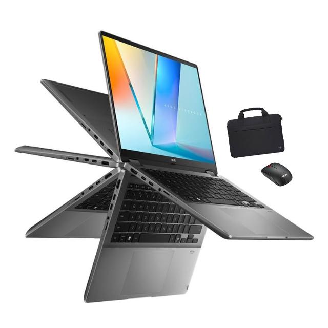 【ASUS】筆電包/滑鼠組★14吋Ultra7翻轉觸控AI筆電(Vivobook14Flip TP3407SA/Ultra7-258V/32G/1T/W11/OLED)