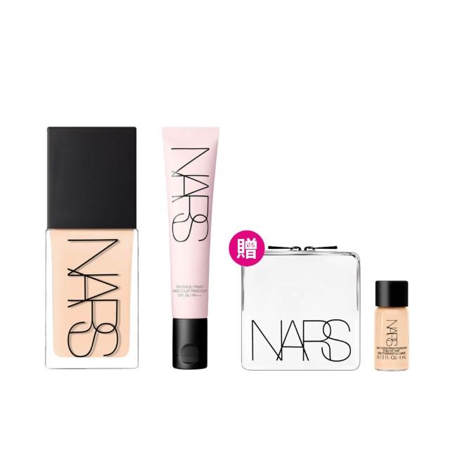【NARS】保濕透亮美肌組(裸光肌萃粉底精華+輕無畏! 妝前乳/小光瓶粉底)