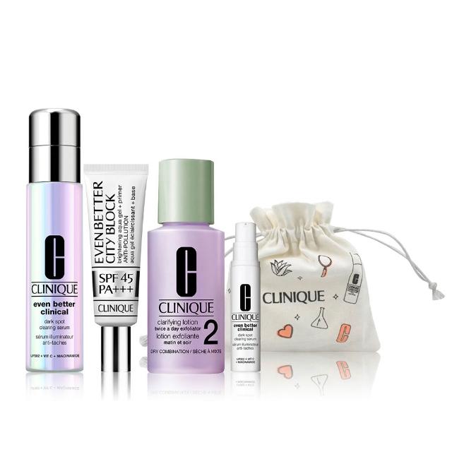 【CLINIQUE 倩碧】淡斑精華PRO防曬隔離組(超激光勻淨白淡斑精華PRO 30ml+勻淨UV超防禦潤色水凝露 30ml)