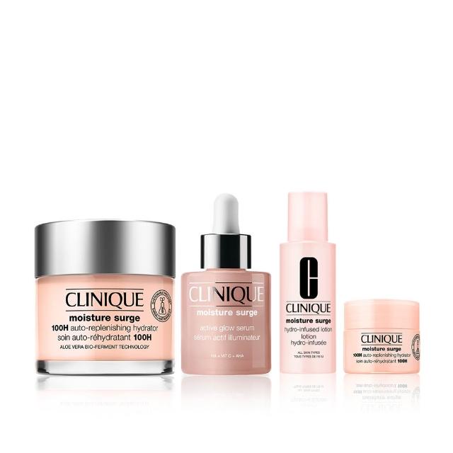 【CLINIQUE 倩碧】水磁場保濕亮膚保養組(水磁場100H活水循環保濕凝膠75ml+水磁場嫩亮保濕煥膚精華30ml)