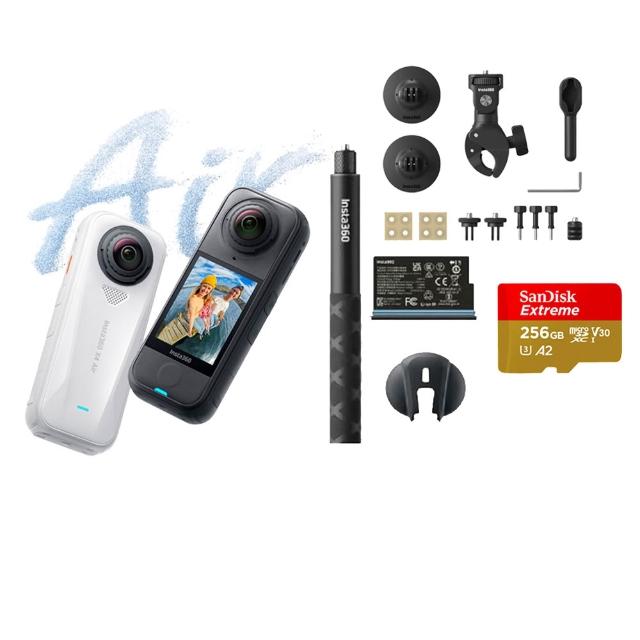 【Insta360】X4 Air 8K全景運動相機 256G入門套裝-摩托車配件套餐組(原廠公司貨)