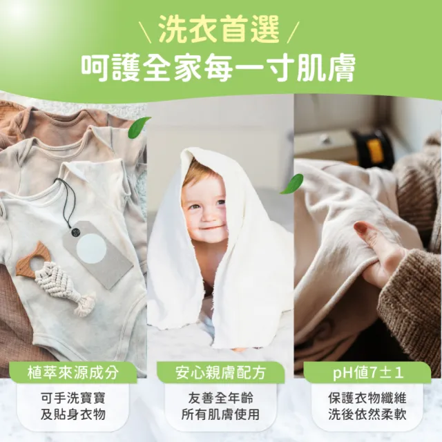 【清淨海】環保洗衣精檸檬3200g(國民洗衣精/無螢光劑/低敏/機能服可用/滾筒可用)