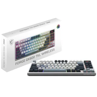 【MSI 微星】FORGE GK600 TKL W SKY TC 電競鍵盤(線性機械軸)