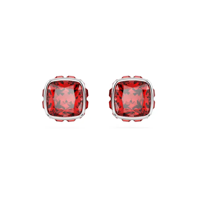 【SWAROVSKI 施華洛世奇】Birthstone 鏈墜/耳釘 方形切割 鍍白金色(24款任選_情人節禮物)