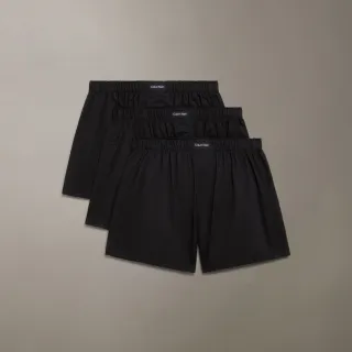 【CALVIN KLEIN】官方旗艦館CK 梭織四角褲 3 件組_黑色