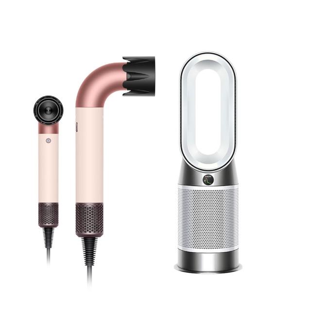 【dyson 戴森】HP10三合一涼暖空氣清淨機 + HD17精準造型 輕量吹風機(粉霧玫瑰)(超值組)