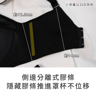 【玉如阿姨】爆乳無雙內衣。無鋼圈也能自然爆乳 台灣製※0530黑(B.C.D罩 無鋼圈 舒適 低脊心 機能)