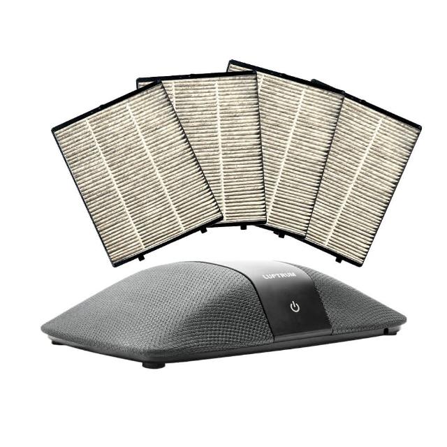 【LUFTRUM瑞際】智能車用空氣清淨機C401A+4片濾網套組(時尚灰)