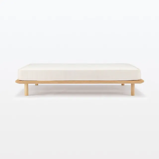 【MUJI 無印良品】橡木組合床台+床頭板/D/木製腳/20cm(大型家具配送)