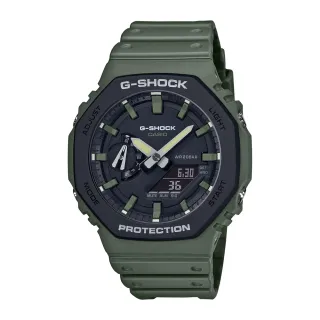 【CASIO 卡西歐】CASIO卡西歐 G-SHOCK八角狂野的魅力數位運動雙顯腕錶-綠-GA-2110SU-3A