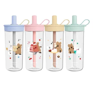 【LocknLock 樂扣樂扣】官方直營 呆萌町系列 嚼對FUN飲吸管杯 750ml(呆萌町/DINOTAENG/短尾矮袋鼠/吸管杯)