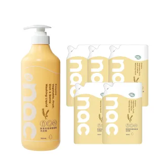 【nac nac】酵素奶瓶蔬果洗潔精1罐+5補充包(奶瓶玩具清潔/蔬果清潔)